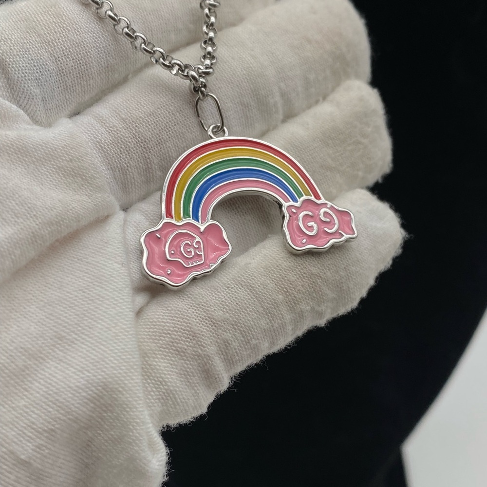 Gucci Full Inclusion Enamel Rainbow Ghost Pendant Necklace With Gift Bag & Box - Picture 11 of 16